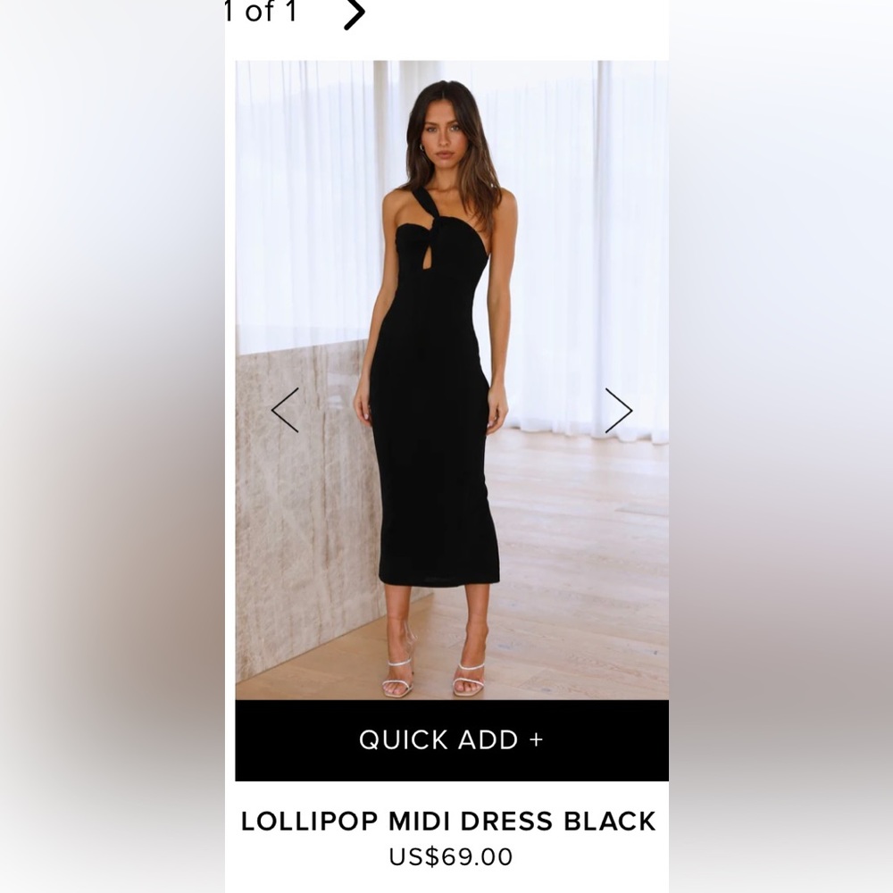 Hello Molly Lollipop Midi Dress in Black NWT